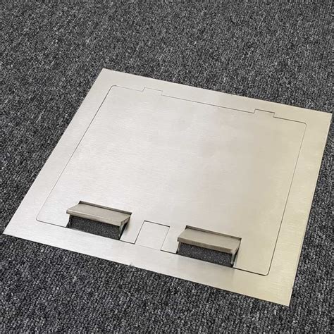 floor box stainless steel lid|floor mounted receptacle box.